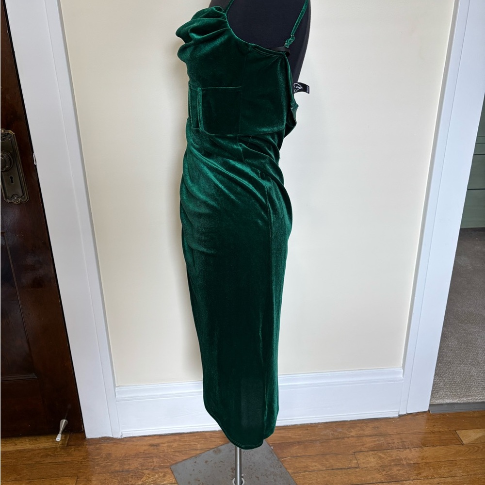 Windsor Emerald Velvet Midi Dress - Picture 4 of 6